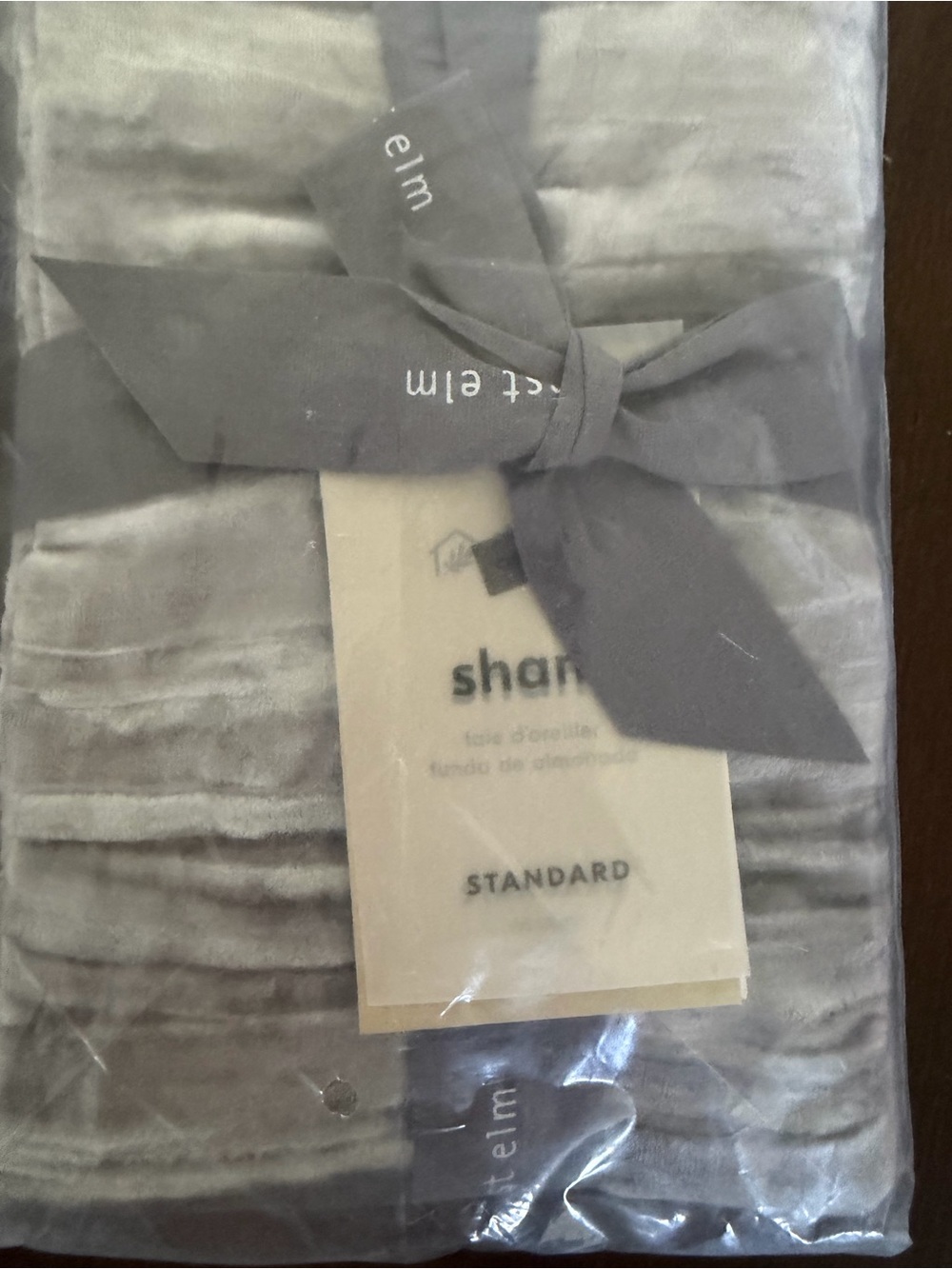 West Elm Silver Gray Ruffled Standard Shams - Pair - Picture 2 of 3